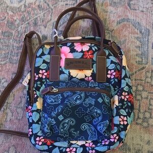 UNIONBAY Floral Backpack - Blue and Pink